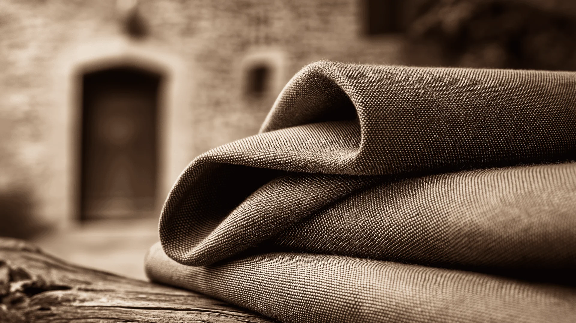 A beautiful display of various natural fabrics like soft cotton crisp linen and lustrous silk